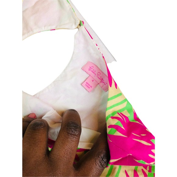 8172 Lilly Pulitzer women's sz 4 tropical floral short sleeve dress - Picture 6 of 10